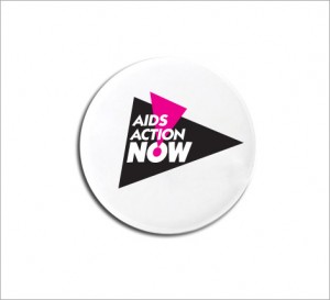 White Aids Action Now Button